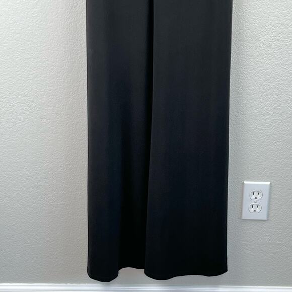 Marina Long V Neck Knot Front High Slit Sleeveless Black Maxi Dress NWT Small - Picture 10 of 15